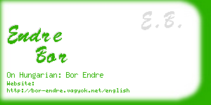 endre bor business card